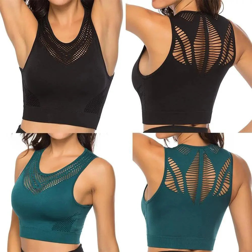 New Trendy Women's T-shirts Workout Sports Bra Yoga Vest Backless Solid Quick Dry Running Gym Sport bra Yoga Shirts Stevvex