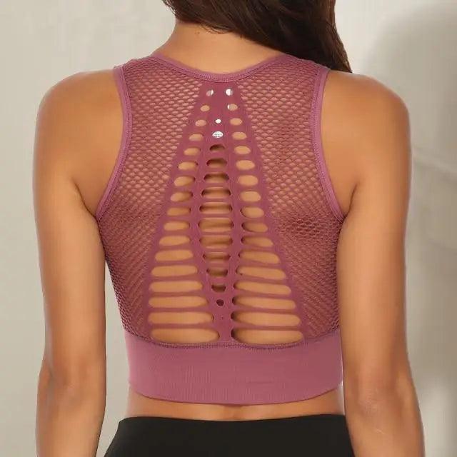 New Trendy Women's T-shirts Workout Sports Bra Yoga Vest Backless Solid Quick Dry Running Gym Sport bra Yoga Shirts Stevvex