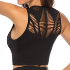 New Trendy Women's T-shirts Workout Sports Bra Yoga Vest Backless Solid Quick Dry Running Gym Sport bra Yoga Shirts Stevvex