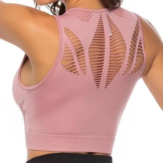 New Trendy Women's T-shirts Workout Sports Bra Yoga Vest Backless Solid Quick Dry Running Gym Sport bra Yoga Shirts Stevvex