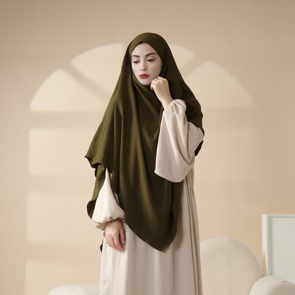 New Two-Layer Crepe Khimar (MK010) Mariam's Collection