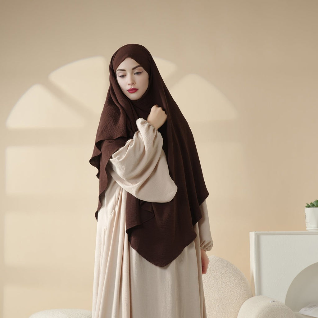New Two-Layer Crepe Khimar (MK010) Mariam's Collection