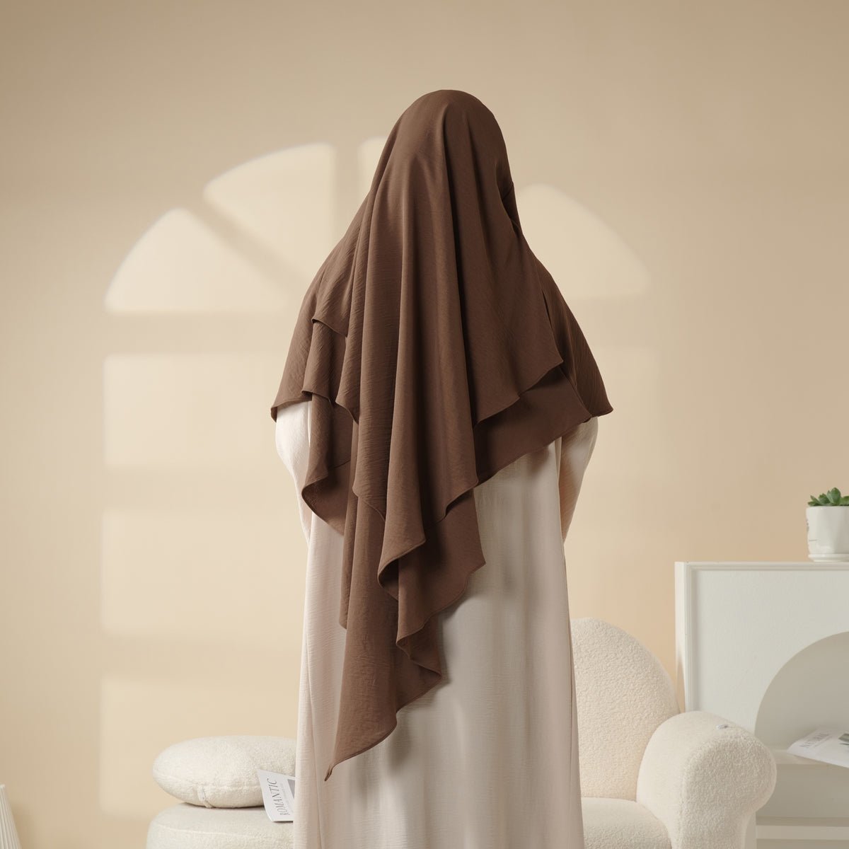 New Two-Layer Crepe Khimar (MK010) Mariam's Collection