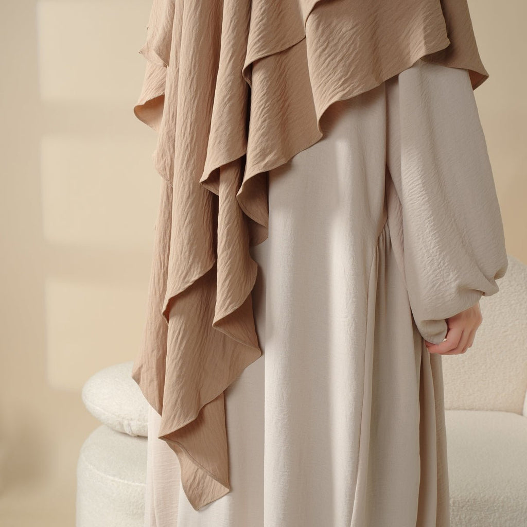 New Two-Layer Crepe Khimar (MK010) Mariam's Collection