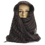 New Unisex Scarf Lightweight Plaid Tassel Arab Desert Shemagh Keffiyeh Scarf Wrap Pashmina Plaid Pattern Large Warm Keeper Military Shemagh Army Desert Keffiyeh Arab Scarf Shawl Neck Cover Head Wrap Scarf Military Shemagh Tactical Desert Keffiyeh Stevvex