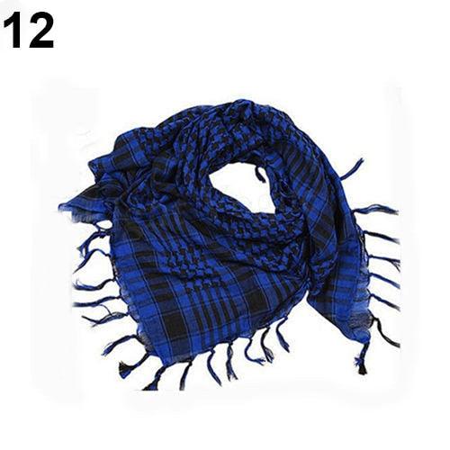 New Unisex Scarf Lightweight Plaid Tassel Arab Desert Shemagh Keffiyeh Scarf Wrap Pashmina Plaid Pattern Large Warm Keeper Military Shemagh Army Desert Keffiyeh Arab Scarf Shawl Neck Cover Head Wrap Scarf Military Shemagh Tactical Desert Keffiyeh Stevvex