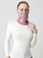 New Unisex Solid Ring Scarf Luxury Neckerchief Children's Outdoor Ski Face Mask Winter Warm Snood Cotton Men Women Echarpe Outdoor Seamless Face Mask Tube Bandana Homotropy for Dust Fishing Yoga Motorcycling Festivals Sports Stevvex