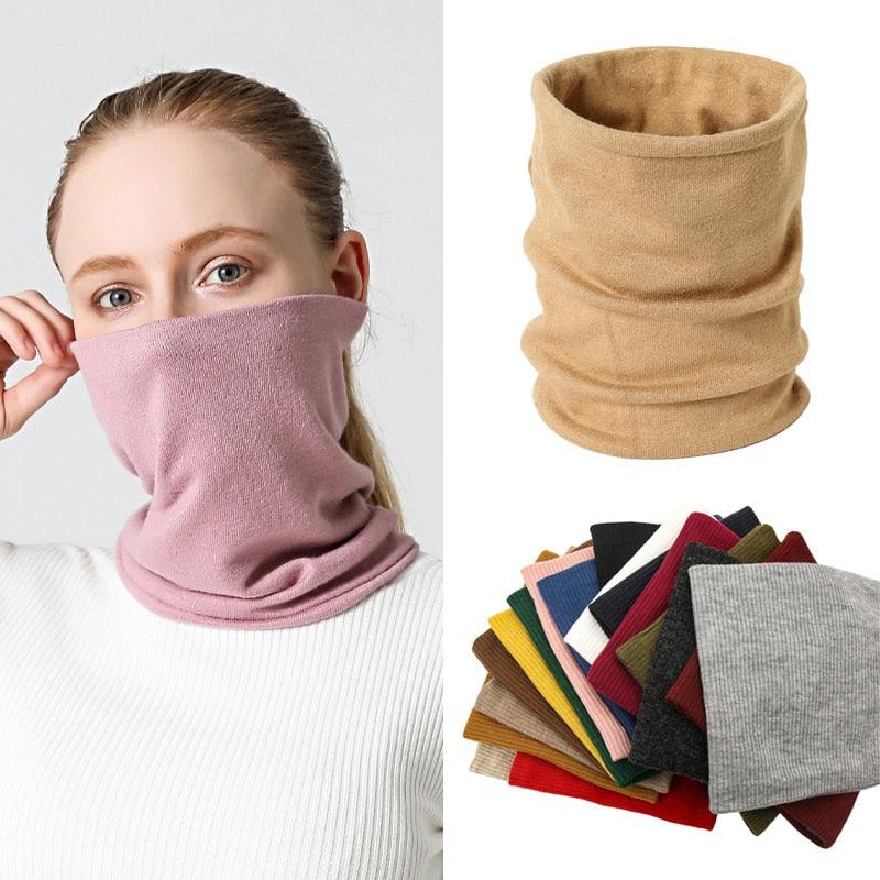 New Unisex Solid Ring Scarf Luxury Neckerchief Children's Outdoor Ski Face Mask Winter Warm Snood Cotton Men Women Echarpe Outdoor Seamless Face Mask Tube Bandana Homotropy for Dust Fishing Yoga Motorcycling Festivals Sports Stevvex