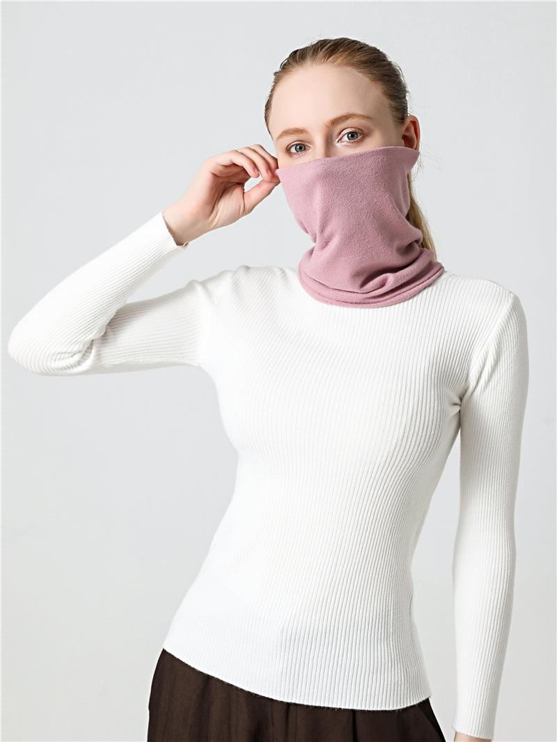 New Unisex Solid Ring Scarf Luxury Neckerchief Children's Outdoor Ski Face Mask Winter Warm Snood Cotton Men Women Echarpe Outdoor Seamless Face Mask Tube Bandana Homotropy for Dust Fishing Yoga Motorcycling Festivals Sports Stevvex