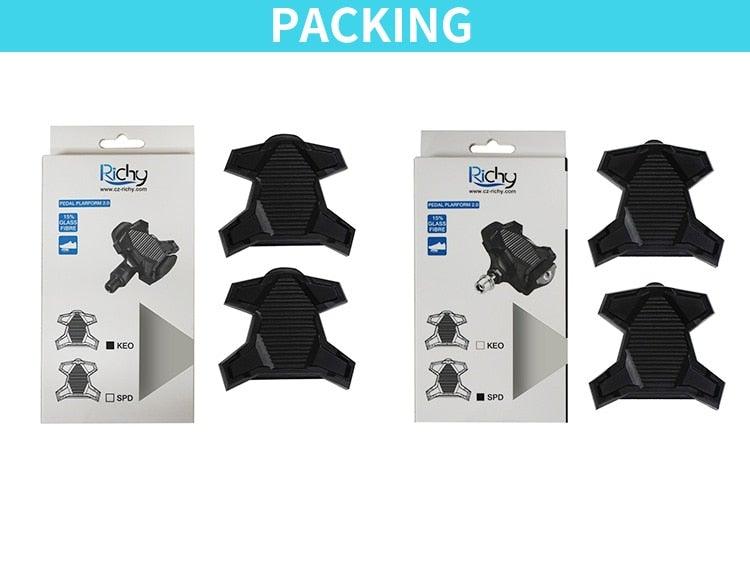 New Upgrade Road Bike Clipless Pedal Platform Adapter Convert For Look System Bicycle Clip Pedal Adaptor Converts Clipless Into Flat Pedals No Cleats Needed Adding Grip And Comfort Stevvex
