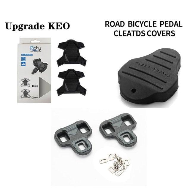New Upgrade Road Bike Clipless Pedal Platform Adapter Convert For Look System Bicycle Clip Pedal Adaptor Converts Clipless Into Flat Pedals No Cleats Needed Adding Grip And Comfort Stevvex