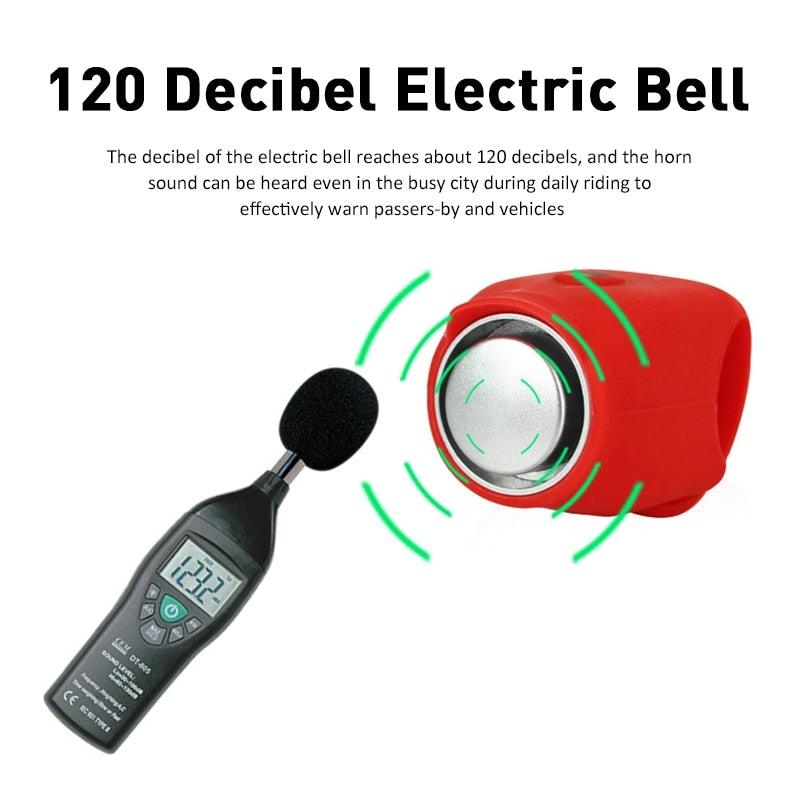 New USB Rechargeable Battery Bicycle Bell 120db Waterproof Cycling Bike Bells Electric Horn Mini Portable Cycling Handlebar Bell Electra Bike Bell Electric Cycling Bells Horn Loud Bicycle Horns Water-Resistant Sound Modes Bike Bells Stevvex