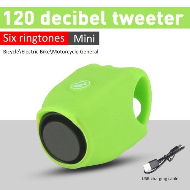 New USB Rechargeable Battery Bicycle Bell 120db Waterproof Cycling Bike Bells Electric Horn Mini Portable Cycling Handlebar Bell Electra Bike Bell Electric Cycling Bells Horn Loud Bicycle Horns Water-Resistant Sound Modes Bike Bells Stevvex