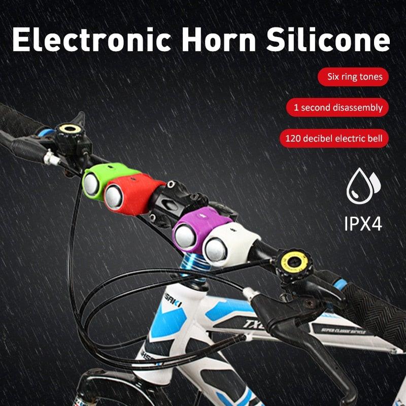New USB Rechargeable Battery Bicycle Bell 120db Waterproof Cycling Bike Bells Electric Horn Mini Portable Cycling Handlebar Bell Electra Bike Bell Electric Cycling Bells Horn Loud Bicycle Horns Water-Resistant Sound Modes Bike Bells Stevvex