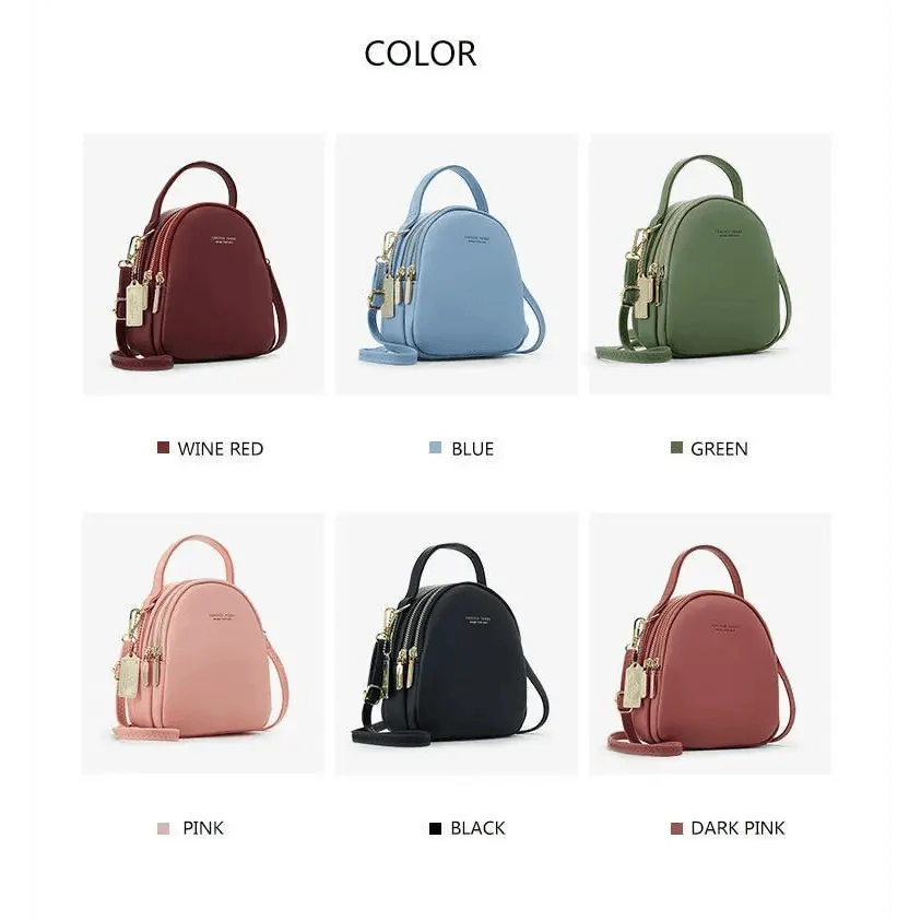 New Versatile Big Capacity 3 Layer Women Backpack Fashionable Small Backpack For Ladies Soft Leather Shoulder Crossbody bag for Female Stevvex
