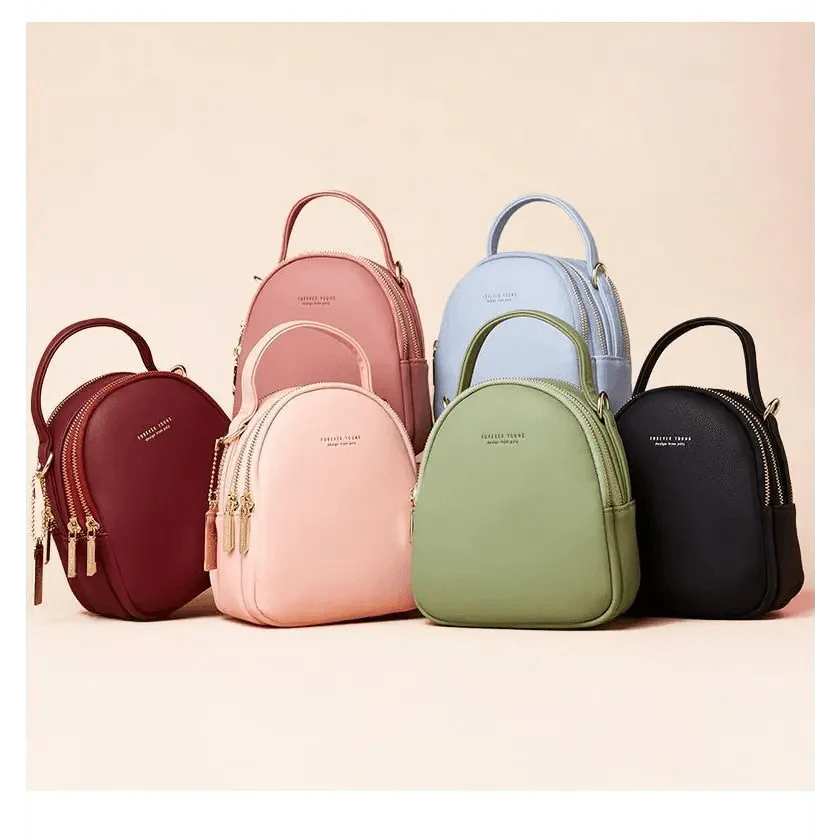 New Versatile Big Capacity 3 Layer Women Backpack Fashionable Small Backpack For Ladies Soft Leather Shoulder Crossbody bag for Female Stevvex
