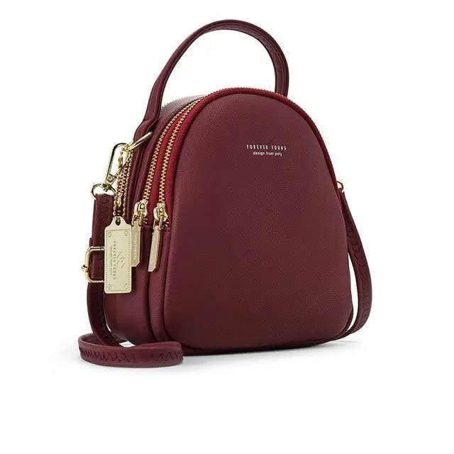 New Versatile Big Capacity 3 Layer Women Backpack Fashionable Small Backpack For Ladies Soft Leather Shoulder Crossbody bag for Female Stevvex