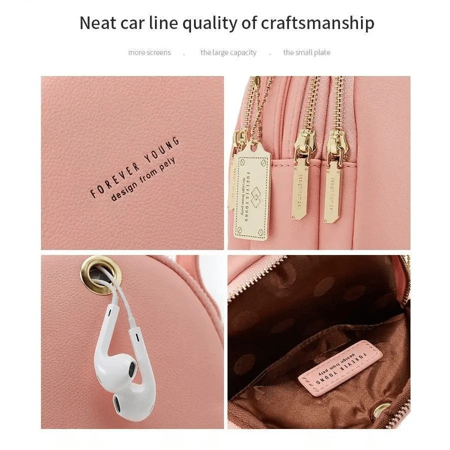 New Versatile Big Capacity 3 Layer Women Backpack Fashionable Small Backpack For Ladies Soft Leather Shoulder Crossbody bag for Female Stevvex