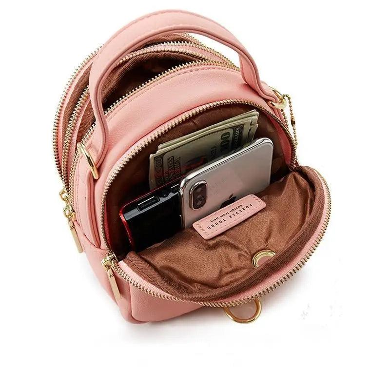 New Versatile Big Capacity 3 Layer Women Backpack Fashionable Small Backpack For Ladies Soft Leather Shoulder Crossbody bag for Female Stevvex