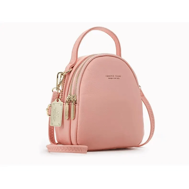 New Versatile Big Capacity 3 Layer Women Backpack Fashionable Small Backpack For Ladies Soft Leather Shoulder Crossbody bag for Female Stevvex