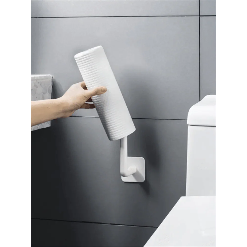 New Vigorous 1Pc Kitchen Self-adhesive Accessories Under Cabinet Paper Roll Rack Towel Holder Tissue Hanger Storage Rack for Bathroom Toilet Stevvex