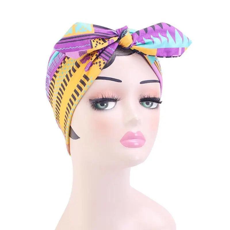 New Vintage African Print Stretch Bandana Head Wrap Long Scarf satin Floral Women Party Turban Headwear Cap Hair Accessories Stevvex