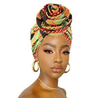 New Vintage African Print Stretch Bandana Head Wrap Long Scarf satin Floral Women Party Turban Headwear Cap Hair Accessories Stevvex