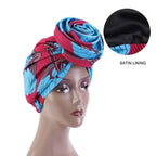 New Vintage African Print Stretch Bandana Head Wrap Long Scarf satin Floral Women Party Turban Headwear Cap Hair Accessories Stevvex
