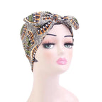 New Vintage African Print Stretch Bandana Head Wrap Long Scarf satin Floral Women Party Turban Headwear Cap Hair Accessories Stevvex