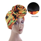 New Vintage African Print Stretch Bandana Head Wrap Long Scarf satin Floral Women Party Turban Headwear Cap Hair Accessories Stevvex