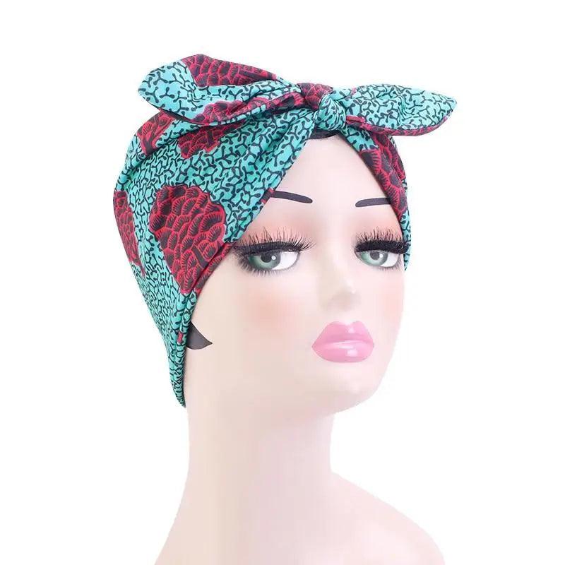 New Vintage African Print Stretch Bandana Head Wrap Long Scarf satin Floral Women Party Turban Headwear Cap Hair Accessories Stevvex