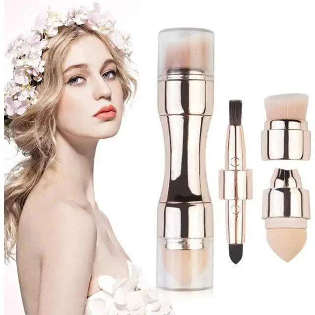 New Vintage Style 4 In 1 Makeup Brushes For Foundation, Eyebrow Shadow, Eyeliner Blush Powder, Brush Cosmetic And Concealer Professional Makeup Brush Stevvex