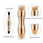 New Vintage Style 4 In 1 Makeup Brushes For Foundation, Eyebrow Shadow, Eyeliner Blush Powder, Brush Cosmetic And Concealer Professional Makeup Brush Stevvex