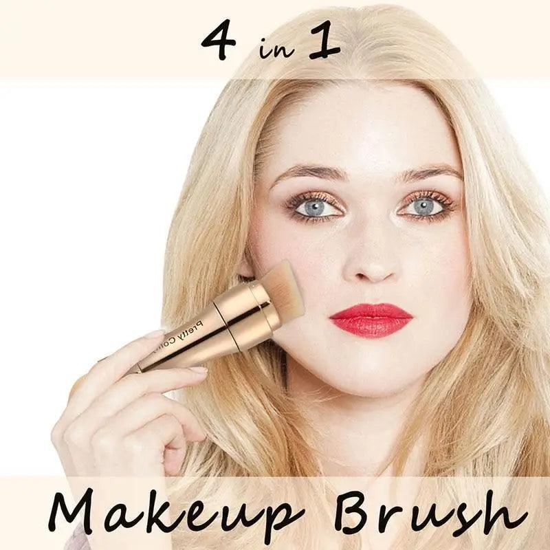 New Vintage Style 4 In 1 Makeup Brushes For Foundation, Eyebrow Shadow, Eyeliner Blush Powder, Brush Cosmetic And Concealer Professional Makeup Brush Stevvex