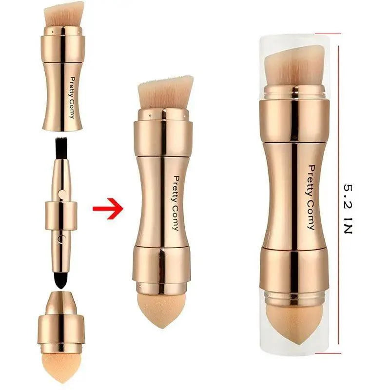 New Vintage Style 4 In 1 Makeup Brushes For Foundation, Eyebrow Shadow, Eyeliner Blush Powder, Brush Cosmetic And Concealer Professional Makeup Brush Stevvex