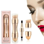 New Vintage Style 4 In 1 Makeup Brushes For Foundation, Eyebrow Shadow, Eyeliner Blush Powder, Brush Cosmetic And Concealer Professional Makeup Brush Stevvex