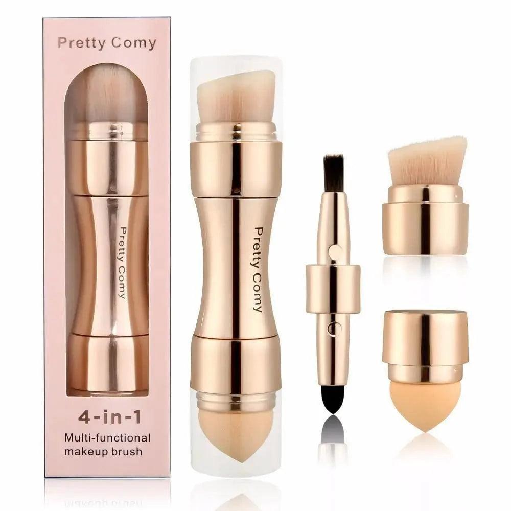 New Vintage Style 4 In 1 Makeup Brushes For Foundation, Eyebrow Shadow, Eyeliner Blush Powder, Brush Cosmetic And Concealer Professional Makeup Brush Stevvex