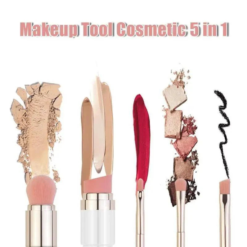 New Vintage Style 4 In 1 Makeup Brushes For Foundation, Eyebrow Shadow, Eyeliner Blush Powder, Brush Cosmetic And Concealer Professional Makeup Brush Stevvex