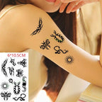 New Waterproof Temporary Sticker Tattoo Flame Heart Star Element Body Art Cute Small Tattoos For Kids Womens Stevvex