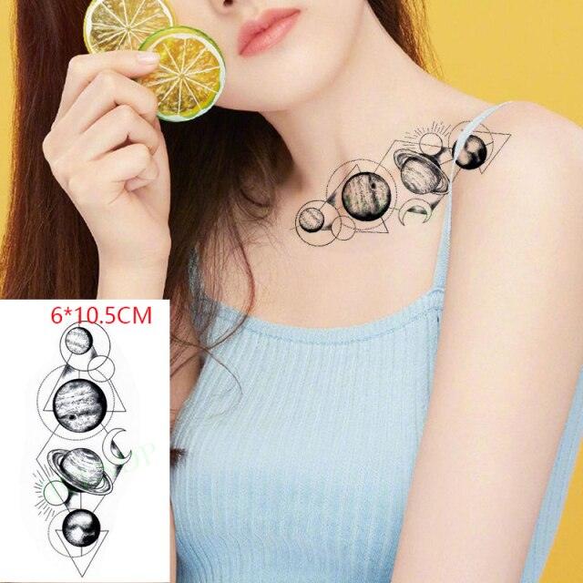 New Waterproof Temporary Sticker Tattoo Flame Heart Star Element Body Art Cute Small Tattoos For Kids Womens Stevvex
