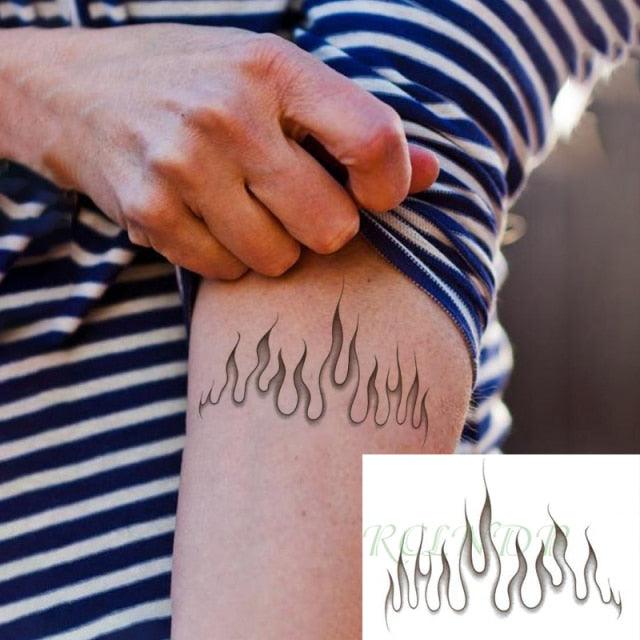 New Waterproof Temporary Sticker Tattoo Flame Heart Star Element Body Art Cute Small Tattoos For Kids Womens Stevvex