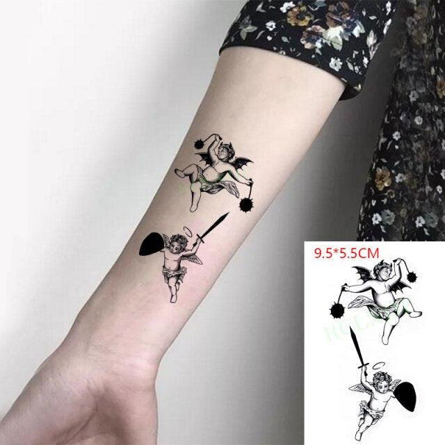 New Waterproof Temporary Sticker Tattoo Flame Heart Star Element Body Art Cute Small Tattoos For Kids Womens Stevvex