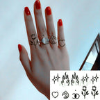 New Waterproof Temporary Sticker Tattoo Flame Heart Star Element Body Art Cute Small Tattoos For Kids Womens Stevvex