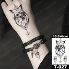 New Waterproof Temporary Tattoo Sticker Deer Animal Flash Tatoo Black Line Body Art Small Decorative Design For Womens Boys