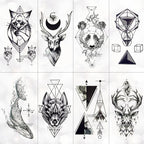 New Waterproof Temporary Tattoo Sticker Deer Animal Flash Tatoo Black Line Body Art Small Decorative Design For Womens Boys