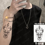 New Waterproof Temporary Tattoo Sticker Deer Animal Flash Tatoo Black Line Body Art Small Decorative Design For Womens Boys
