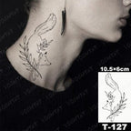 New Waterproof Temporary Tattoo Sticker Deer Animal Flash Tatoo Black Line Body Art Small Decorative Design For Womens Boys