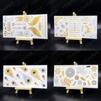 New Waterproof Temporary Tattoo Sticker Golden Silver Flower Jewelry Flash Fashion Different Design Tattoos For Womens Stevvex