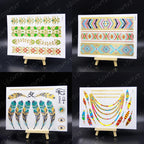 New Waterproof Temporary Tattoo Sticker Golden Silver Flower Jewelry Flash Fashion Different Design Tattoos For Womens Stevvex