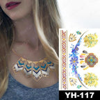 New Waterproof Temporary Tattoo Sticker Golden Silver Flower Jewelry Flash Fashion Different Design Tattoos For Womens Stevvex